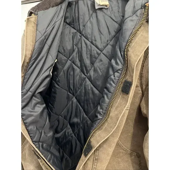 VTG Carhartt J22 CHT Chestnut Arctic Quilt-Lined Duck Work Jacket Sz XXL TALL